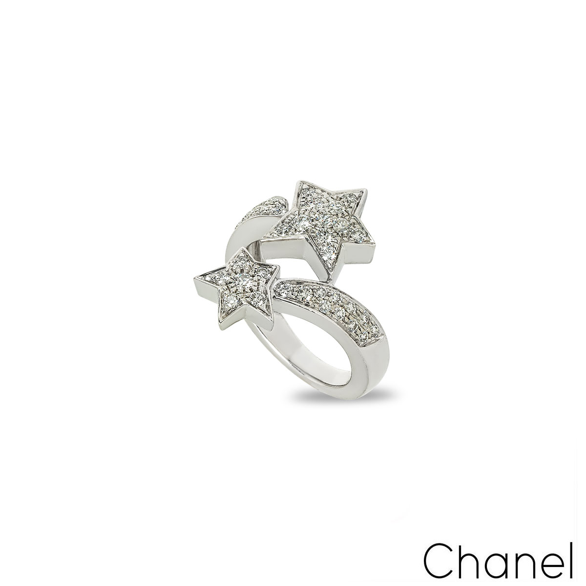 Chanel White Gold Diamond Comete Geode Ring J0387